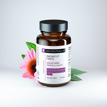 Neobotanics Imunacut Forte doplněk stravy s vitaminem C pro imunitu a rostlinnými extrakty 60 kapslí
