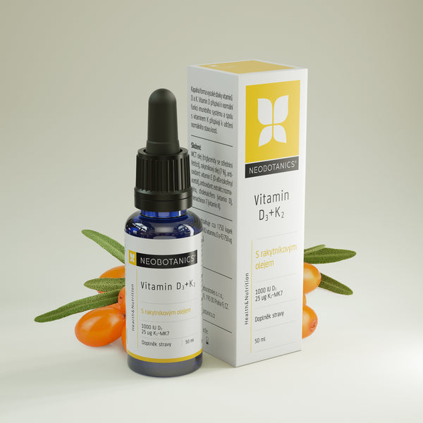 Vitamin D3+K2 with sea buckthorn oil, food supplement 50ml - SPECIAL PRICE